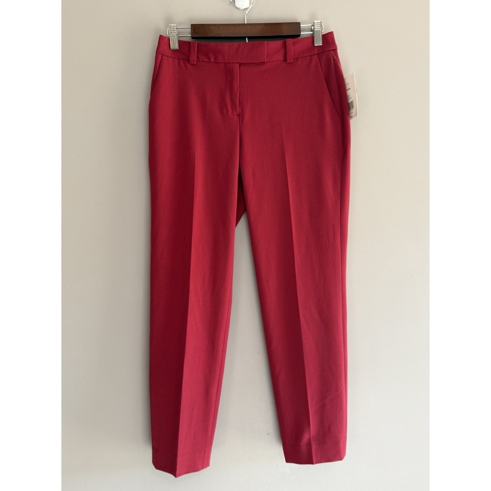 The Limited Slim Ankle Pants Red Office Career Dressy Classic Business 2 Petite - Picture 2 of 16